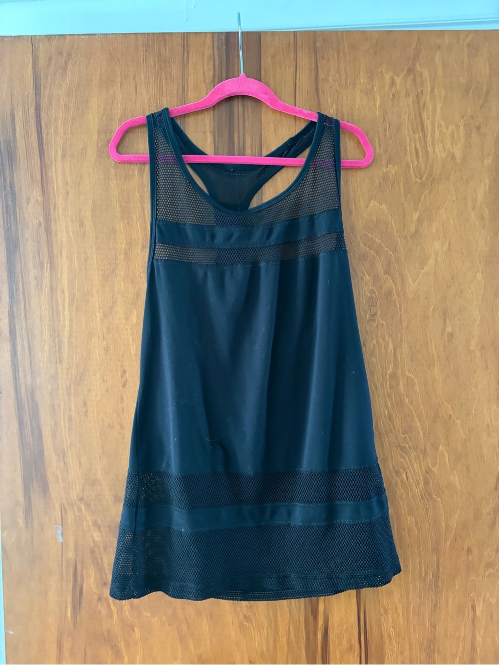Black Mesh Racerback Tank Top